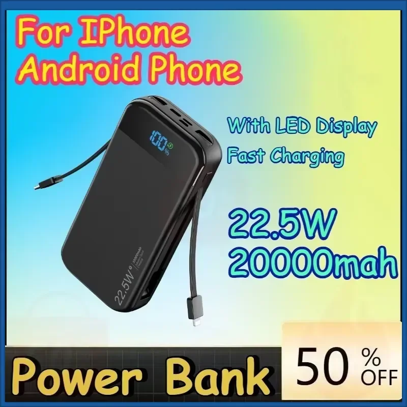 CCC 22.5W 20000mah Power Bank Fast Charging Portable Charger External with LED Display for IPhone Android Phone PowerBank
CCC 22.5W 20000mah Power Bank Fast Charging Portable Charger External with LED Display for IPhone Android Phone PowerBank