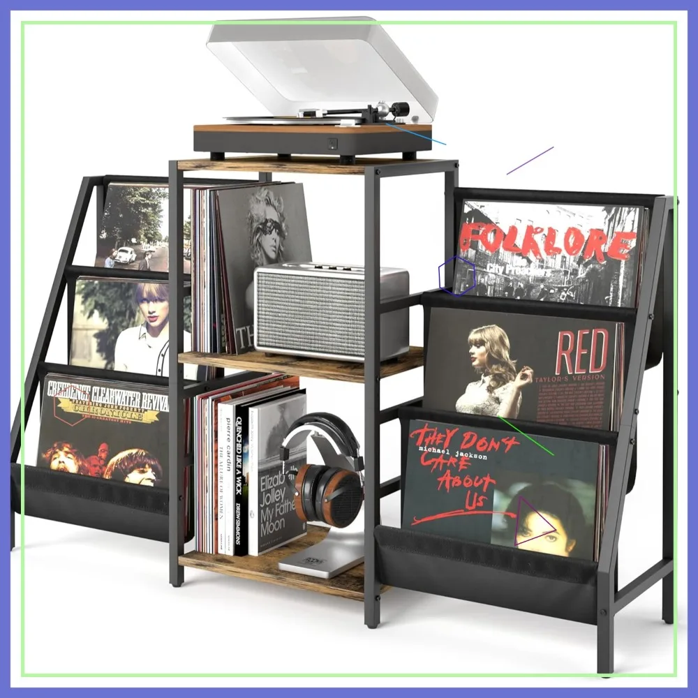Vinyl Record Player Stand with Storage for 280 Albums, Turntable Cabinet with Display Shelf
Vinyl Record Player Stand with Storage for 280 Albums, Turntable Cabinet with Display Shelf