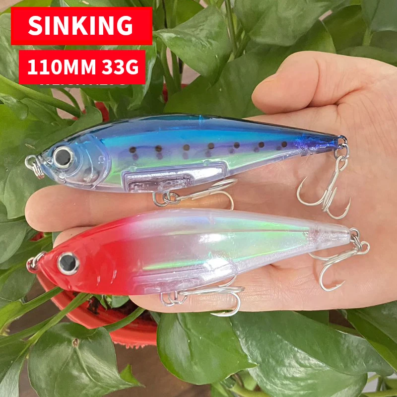 33g 110mm Sinking Pencil Fishing Lures Inshore Twitchbait Saltwater Wobblers Twitch Isca Artificial Bait Pesca Seabass Equipment
33g 110mm Sinking Pencil Fishing Lures Inshore Twitchbait Saltwater Wobblers Twitch Isca Artificial Bait Pesca Seabass Equipment