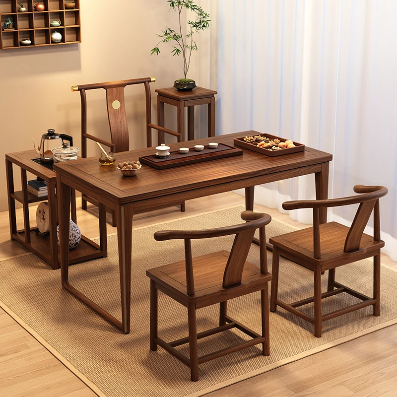 Walnut tea table and chairs, combination solid wood new Chinese tea home, tea table Zen balcony coffee table
Walnut tea table and chairs, combination solid wood new Chinese tea home, tea table Zen balcony coffee table