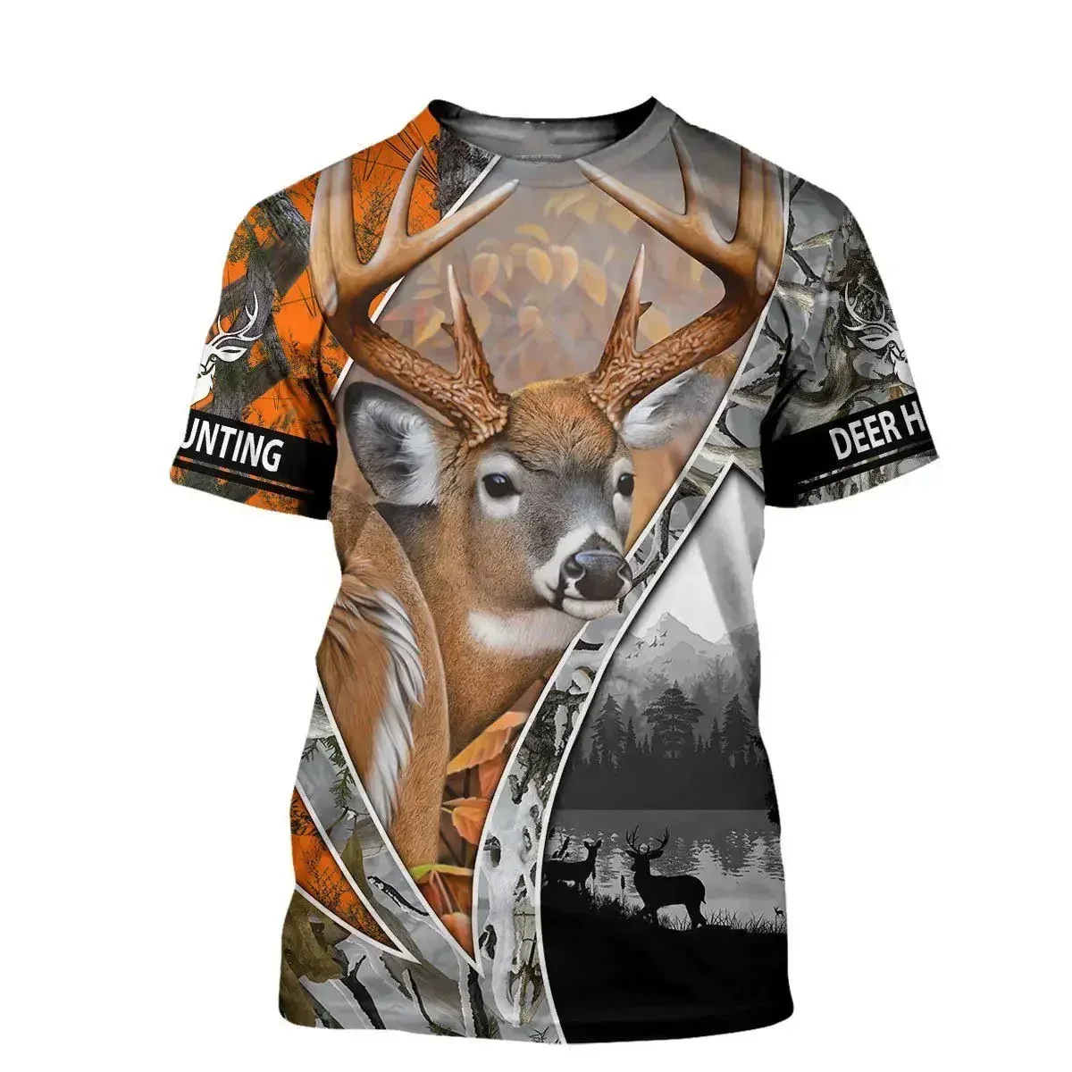 Summer mens clothing 3D printed graphic T-shirt youth clothing outdoor sports hunting deer hunting plus size short sleeved shirt
Summer mens clothing 3D printed graphic T-shirt youth clothing outdoor sports hunting deer hunting plus size short sleeved shirt