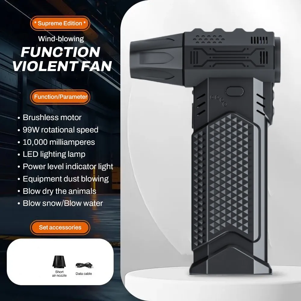 Violent Turbo Fan Powerful Air Blower 990000RPM Portable Air Duster Type-C Charging Jet Blower Brushless Motor Car Cleaning Tool
Violent Turbo Fan Powerful Air Blower 990000RPM Portable Air Duster Type-C Charging Jet Blower Brushless Motor Car Cleaning Tool