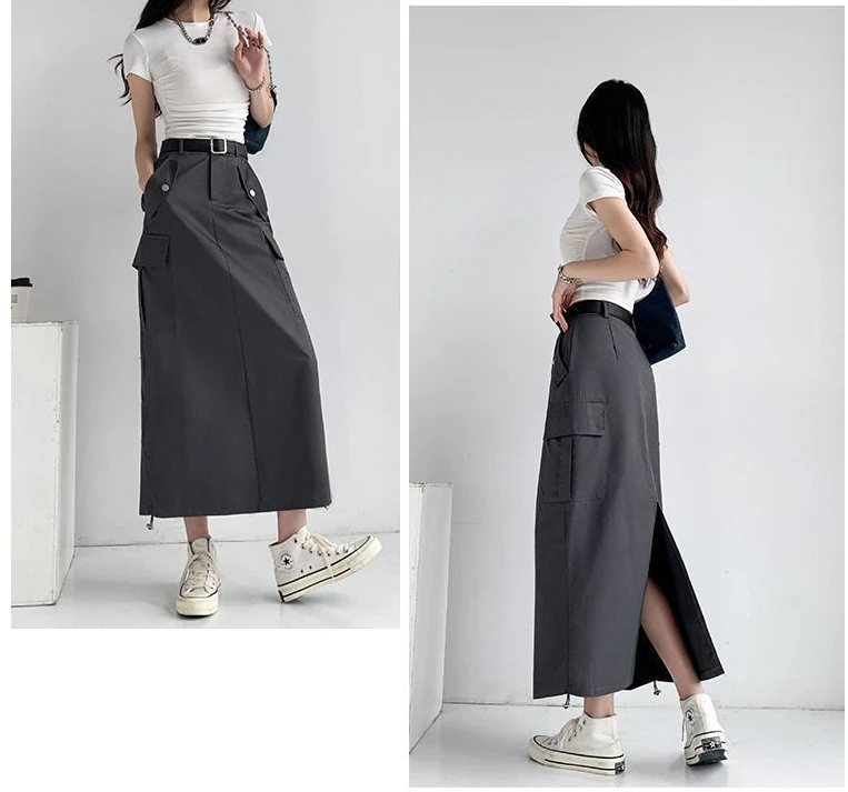 Women's Dress 2025 Spring Summer High Waist A-Line Skirt Looks Thin, Concealing Hips, Mid To Long Split Drawstring Work Dress
Women's Dress 2025 Spring Summer High Waist A-Line Skirt Looks Thin, Concealing Hips, Mid To Long Split Drawstring Work Dress
