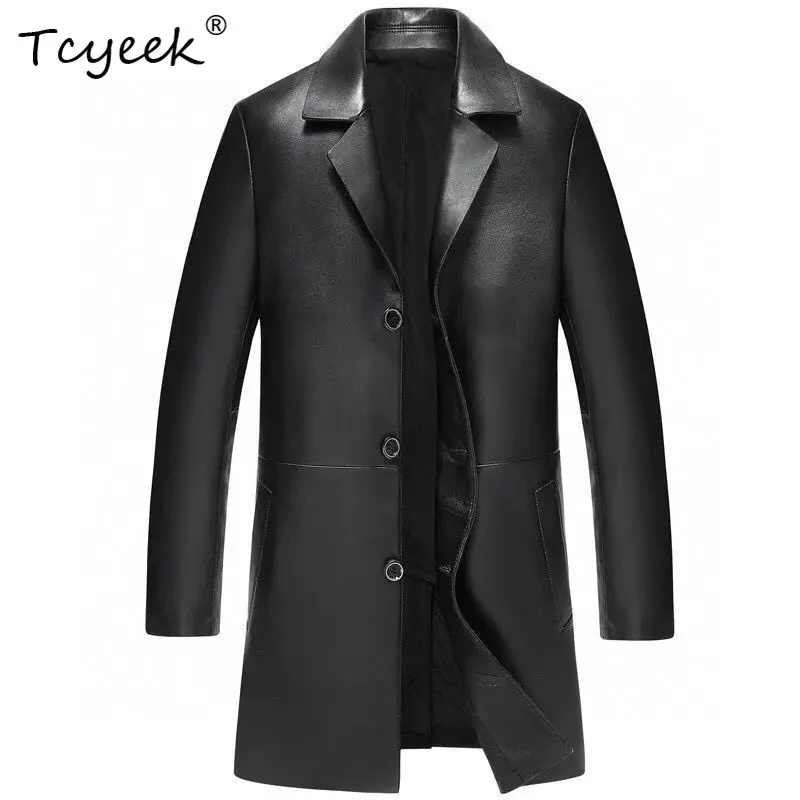 Tcyeek Real Sheepskin Spring Autumn High End Trendy Suit Collar Windbreaker Medium Length Black Men Genuine Leather Jacket 가죽자켓
Tcyeek Real Sheepskin Spring Autumn High End Trendy Suit Collar Windbreaker Medium Length Black Men Genuine Leather Jacket 가죽자켓