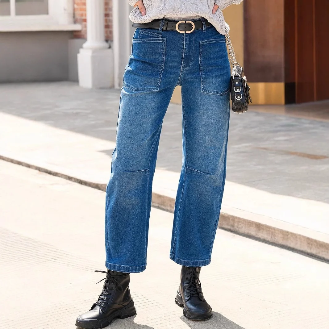 Vintage Deconstructed Cargo Pockets Washed High Waist Jeans Women Denim Pants
Vintage Deconstructed Cargo Pockets Washed High Waist Jeans Women Denim Pants