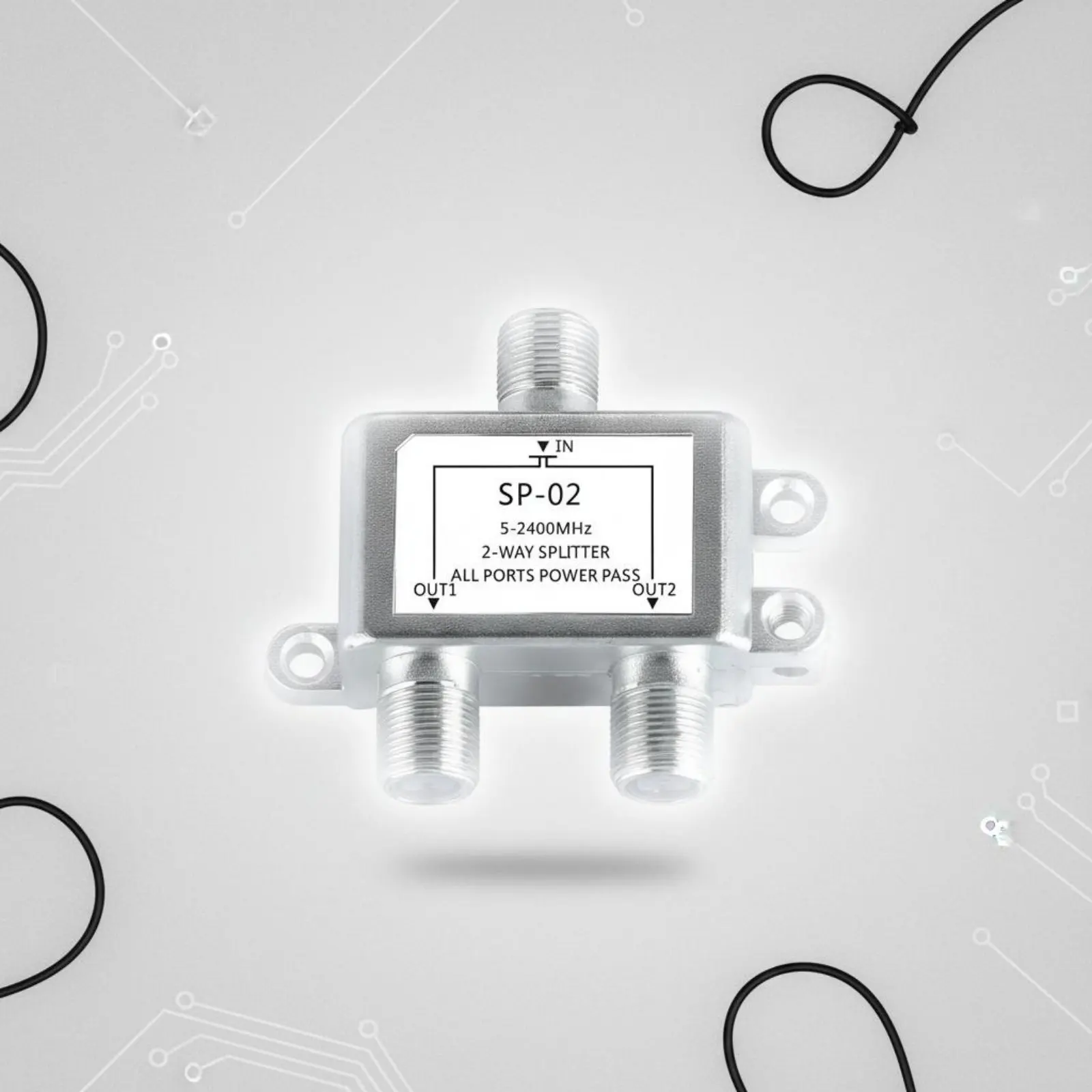 Dual-Output Satellite Splitter Zinc Alloy Housing Dual-Output TV Transmission Splitter Easy Installation Rust-Resistant
Dual-Output Satellite Splitter Zinc Alloy Housing Dual-Output TV Transmission Splitter Easy Installation Rust-Resistant