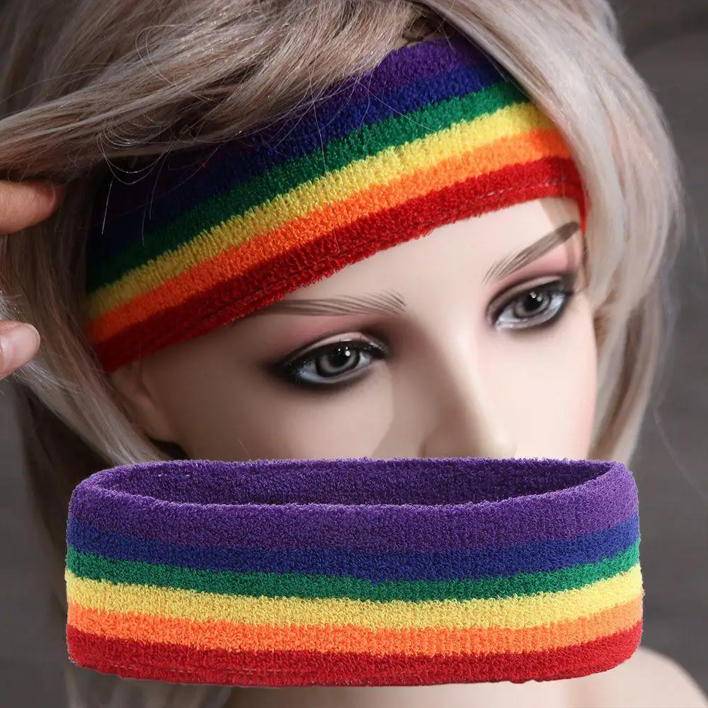 Colorful Rainbow Tennis Headband Polyester Breathable Athletic Sweat Bands Soft Sweat Band Towel Fitness Wrist Brace
Colorful Rainbow Tennis Headband Polyester Breathable Athletic Sweat Bands Soft Sweat Band Towel Fitness Wrist Brace