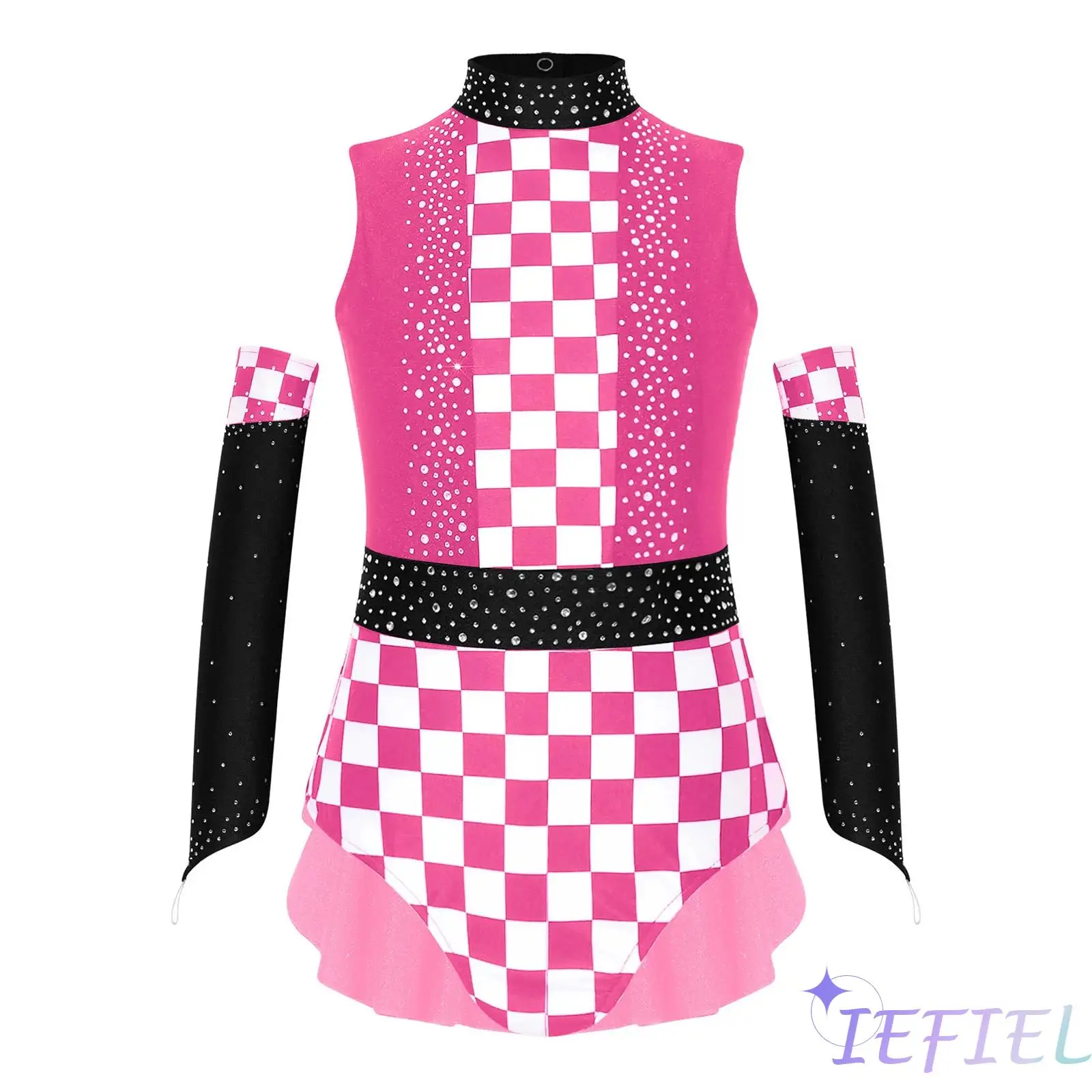 Child Skating Rhinestone Embellished Ballet Jazz Dance Leotard with Oversleeves Set Girls Racer Gymnastics Yoga Bodysuit Costume
Child Skating Rhinestone Embellished Ballet Jazz Dance Leotard with Oversleeves Set Girls Racer Gymnastics Yoga Bodysuit Costume