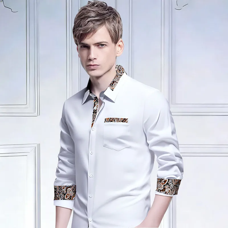 Spring 2026 Men's Slim Fit Long Sve irt e Collar Nut Flower Spliced Color Casual Breathable Polyester Fiber A354
Spring 2026 Men's Slim Fit Long Sve irt e Collar Nut Flower Spliced Color Casual Breathable Polyester Fiber A354