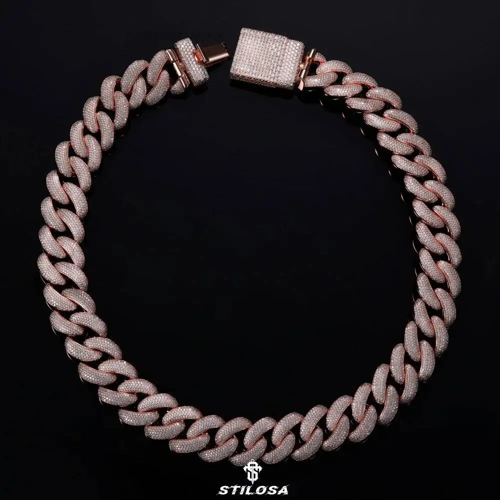 Hip Hop Jewelry Custom Necklace Iced Out 18mm 925 Silver Rose Gold VVS Moissanite Cuban Chain for Mens Women
Hip Hop Jewelry Custom Necklace Iced Out 18mm 925 Silver Rose Gold VVS Moissanite Cuban Chain for Mens Women