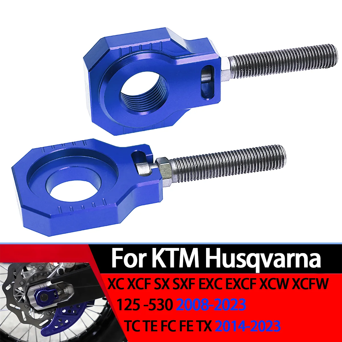 Motorcycle 20mm CNC Rear Chain Adjuster Axle Blocks For KTM 125-530 CC SX SXF XC XCF 2008-2012 XCW XCWF EXC EXCF 2009 2010-2023
Motorcycle 20mm CNC Rear Chain Adjuster Axle Blocks For KTM 125-530 CC SX SXF XC XCF 2008-2012 XCW XCWF EXC EXCF 2009 2010-2023