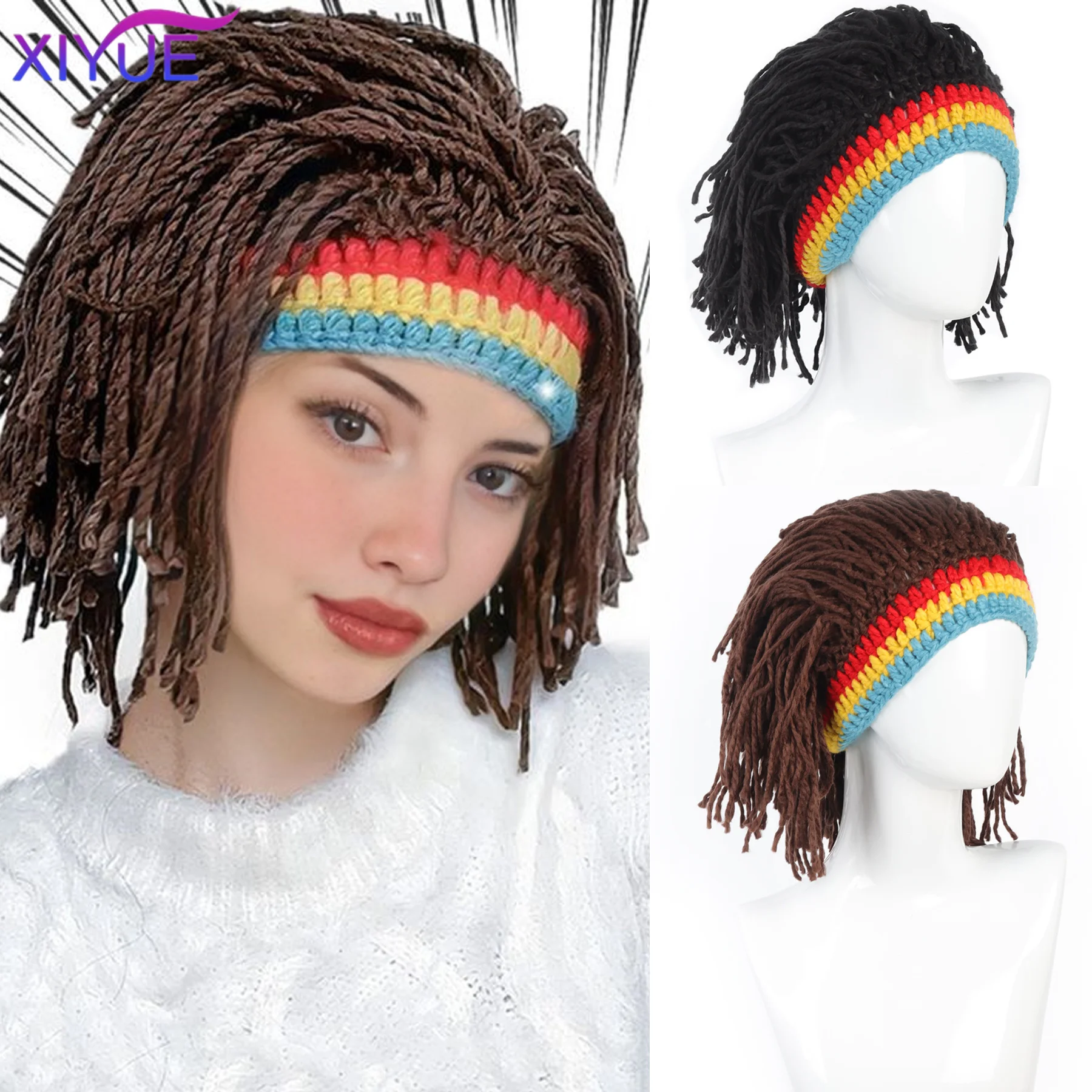 Synthetic False Braid Dreadlock Wig Beanie Caps Handmade Crochet Hat Gorro Rasta Jamaica African Party Hip Hop Dance Hat
Synthetic False Braid Dreadlock Wig Beanie Caps Handmade Crochet Hat Gorro Rasta Jamaica African Party Hip Hop Dance Hat