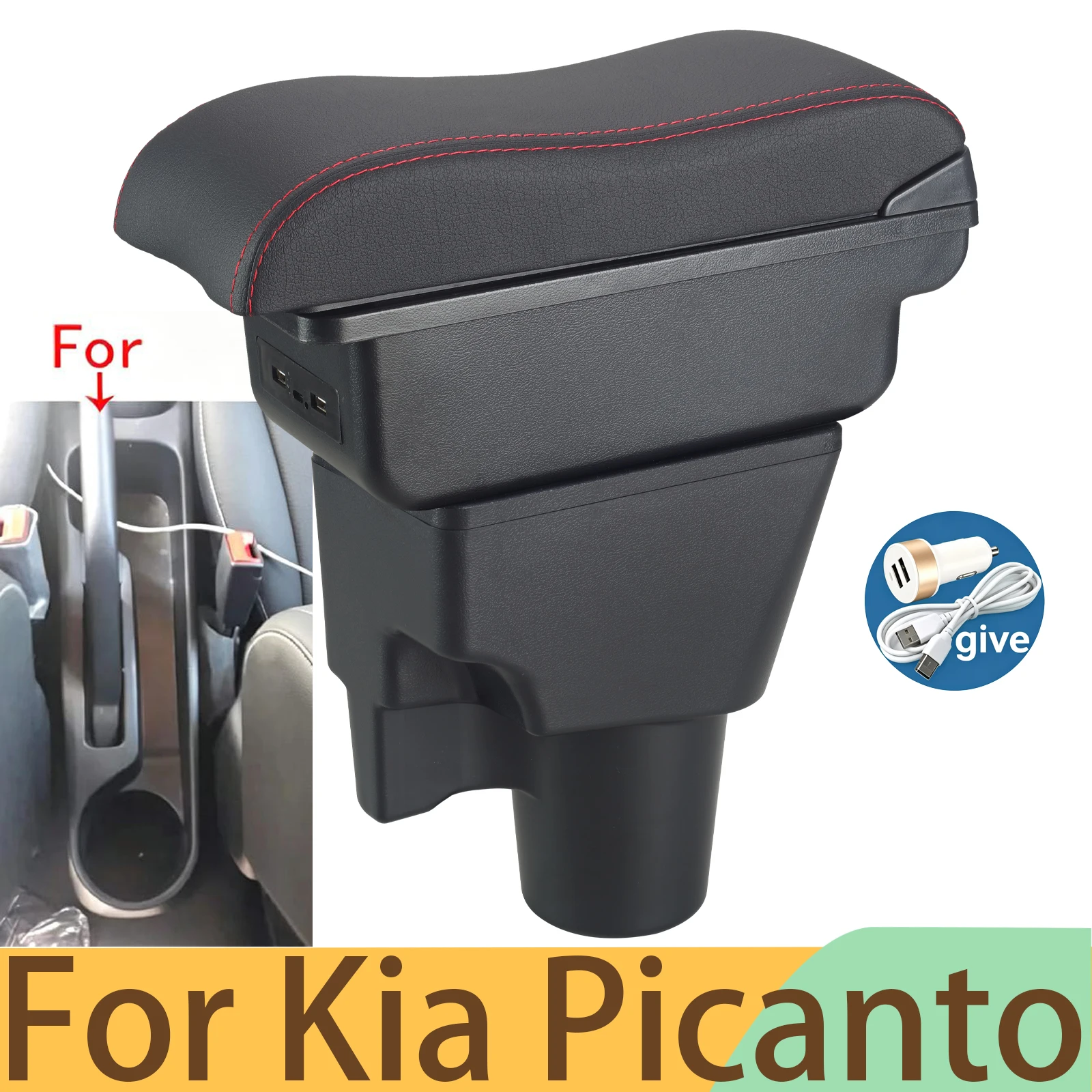 For Kia Picanto Armrest Box For Kia Picanto 3X-Line Car Armrest Curved Surface leather Simple installation Storage box Interior
For Kia Picanto Armrest Box For Kia Picanto 3X-Line Car Armrest Curved Surface leather Simple installation Storage box Interior