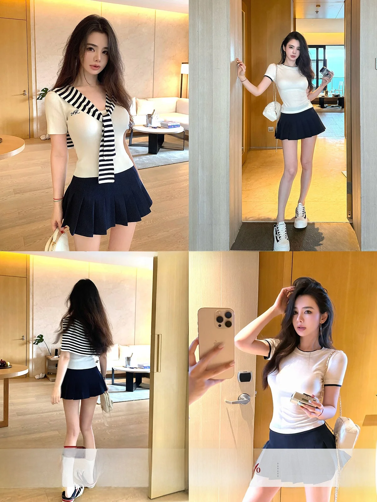 Chu Rou Yao Sweet School Sle High Waist Pleated ort Skirt Women's Summer New Simple Slimming Versatile Skirt
Chu Rou Yao Sweet School Sle High Waist Pleated ort Skirt Women's Summer New Simple Slimming Versatile Skirt