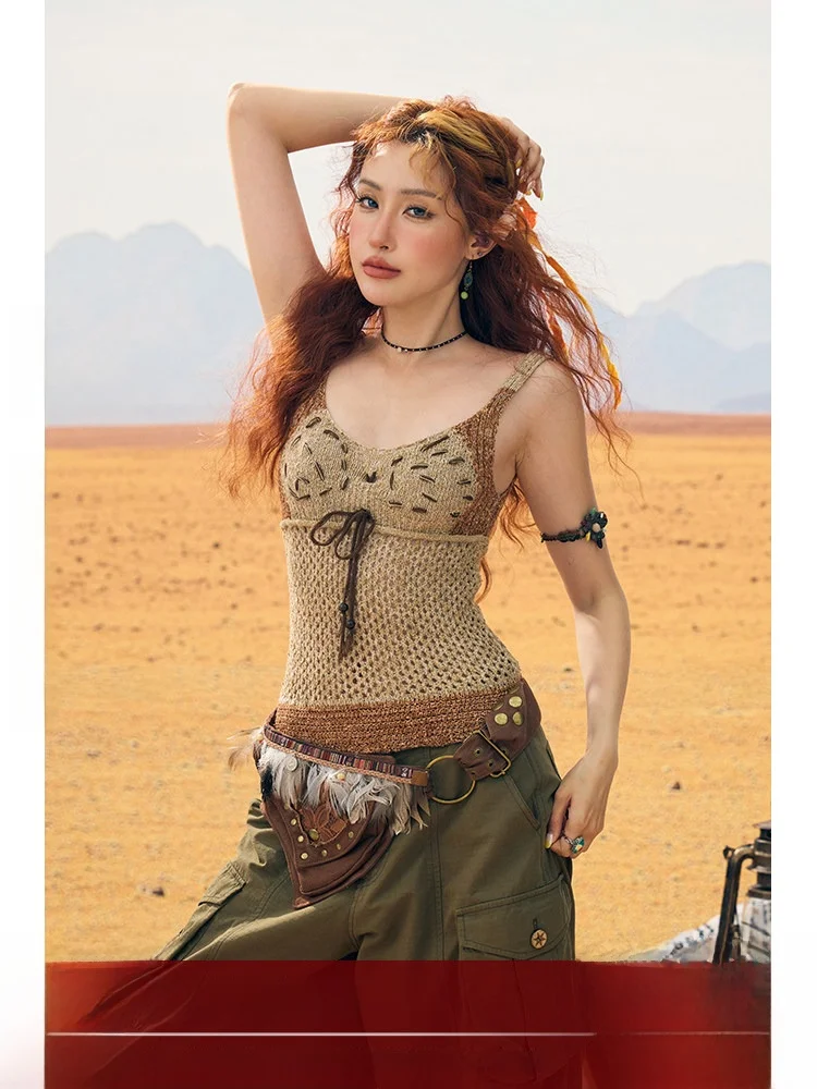 Street Sle BeerBro rican Miation Spicy Girl Hand Sewn Color Blo Hollow out Knitted Vest Women Summer ort Sve
Street Sle BeerBro rican Miation Spicy Girl Hand Sewn Color Blo Hollow out Knitted Vest Women Summer ort Sve