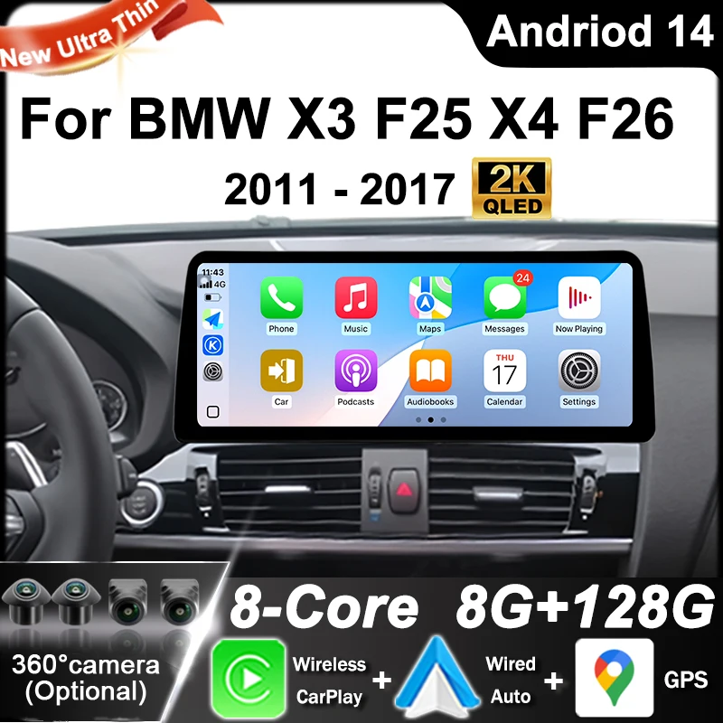 12,3-дюймовый автомобильный радиоприемник Carplay, автоматические мультимедийные мониторы для BMW X3 F25 X4 F26 2011 2012 2013 2014 2015 2016 2017 CIC NBT System Android14 Navi GPS
12,3-дюймовый автомобильный радиоприемник Carplay, автоматические мультимедийные мониторы для BMW X3 F25 X4 F26 2011 2012 2013 2014 2015 2016 2017 CIC NBT System Android14 Navi GPS