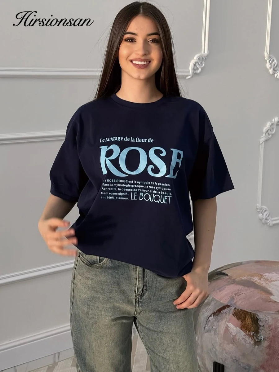 Hirsionsan Vintage “rose” letter Printed T Shirt Women Summer Cotton Soft Short Sleeve Tee Female Oversized Higt Street Top 2025
Hirsionsan Vintage “rose” letter Printed T Shirt Women Summer Cotton Soft Short Sleeve Tee Female Oversized Higt Street Top 2025