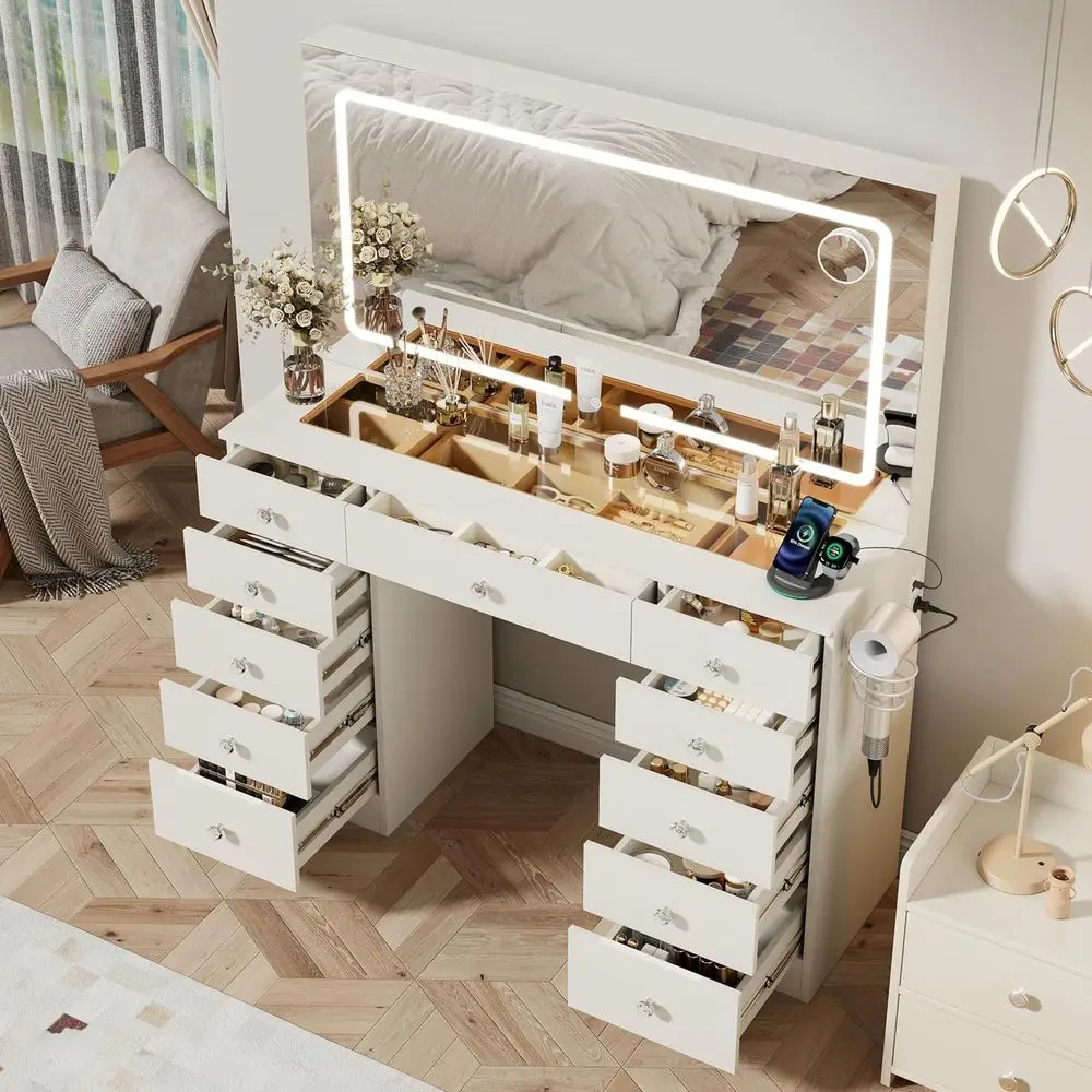 Otterease White Makeup Vanity, 11 Ders Vanity Mirror with Lights, Makeup Vanity Desk with 3 Lighting es Adjustable Brightn, Vani
Otterease White Makeup Vanity, 11 Ders Vanity Mirror with Lights, Makeup Vanity Desk with 3 Lighting es Adjustable Brightn, Vani