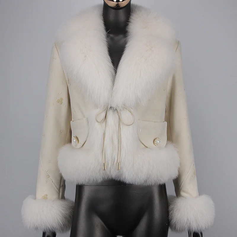 2023 Winter Women Down Jacket Real Fur Coat Fashion Long Sleeve Loose Female Luxury Fox Fur Collar Detachable Streetwear
2023 Winter Women Down Jacket Real Fur Coat Fashion Long Sleeve Loose Female Luxury Fox Fur Collar Detachable Streetwear