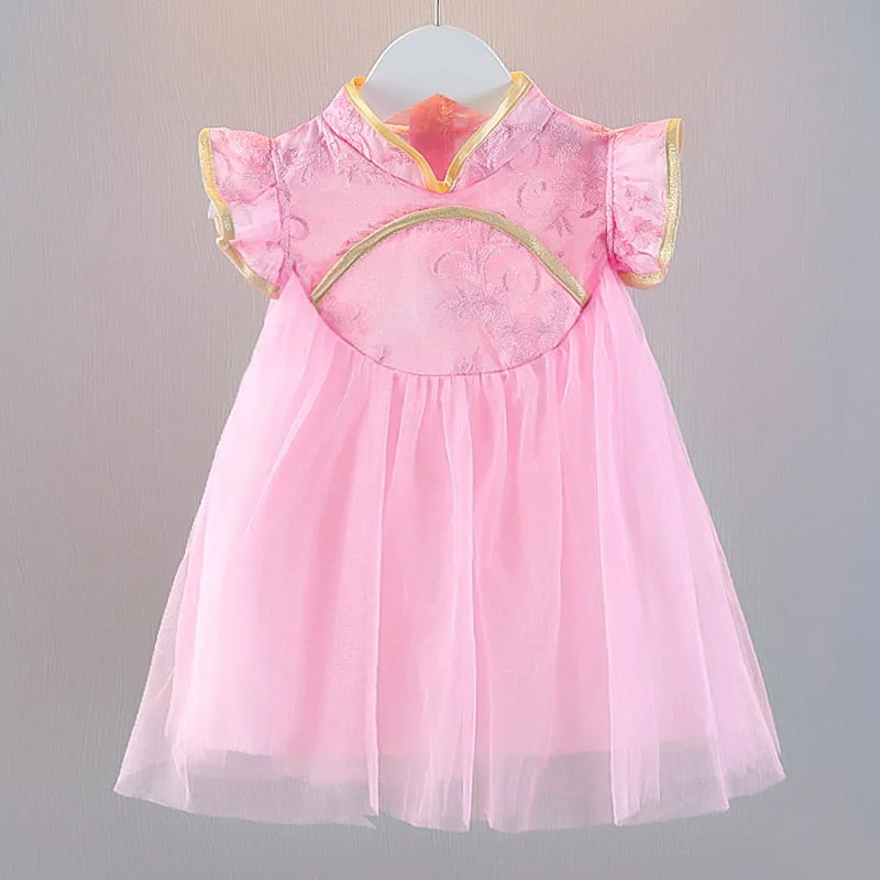 Chinese Style Girl Dress Ruffle Sleeve Cheongsam Princess Dress Birthday Party Kid Baby Girl Clothes Mesh Fashion Dress A1301
Chinese Style Girl Dress Ruffle Sleeve Cheongsam Princess Dress Birthday Party Kid Baby Girl Clothes Mesh Fashion Dress A1301