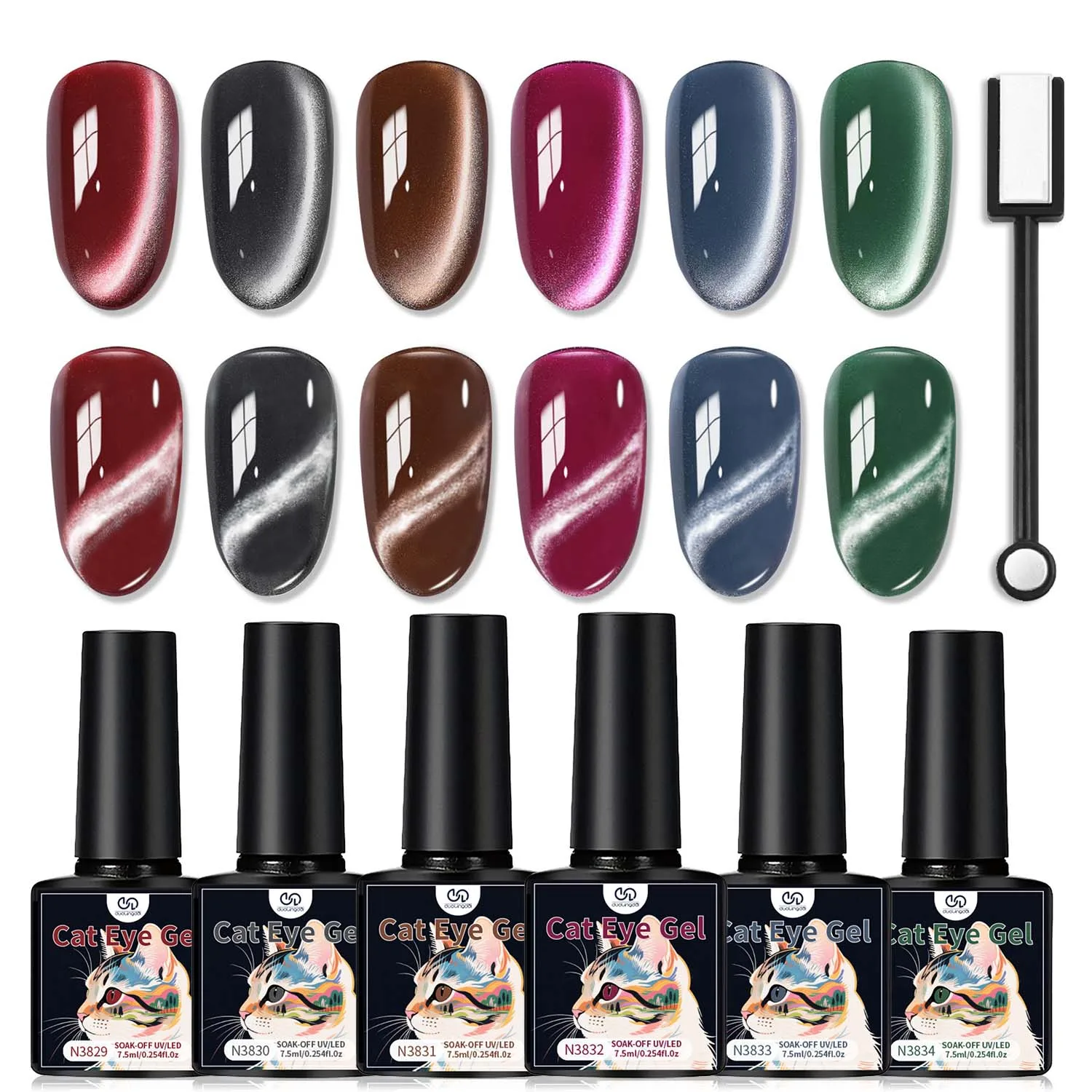 Набор из 6-х гель-лаков для ногтей, двойной светоотражающий магнитный гель Disco Twinkle Cat, сверкающий Радужный гель для ногтей «кошачий глаз», 7,5 мл
Набор из 6-х гель-лаков для ногтей, двойной светоотражающий магнитный гель Disco Twinkle Cat, сверкающий Радужный гель для ногтей «кошачий глаз», 7,5 мл