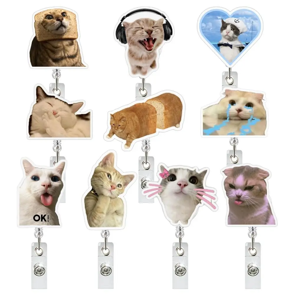 2pcs Gift Funny Cat Keychain Memes Series Acrylic Retractable Badge Holder Portable Decorative Alligator Badge Reel Clip Worker
2pcs Gift Funny Cat Keychain Memes Series Acrylic Retractable Badge Holder Portable Decorative Alligator Badge Reel Clip Worker