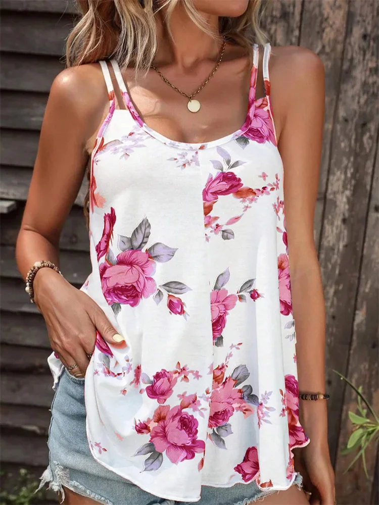 Floral Printed Camisole Woman Summer Strap Tank Top Summer Female Vest Everyday Sleeveless T Shirts
Floral Printed Camisole Woman Summer Strap Tank Top Summer Female Vest Everyday Sleeveless T Shirts