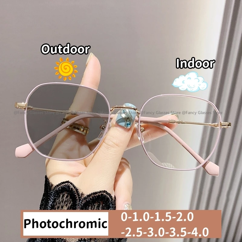 Metal Photochromic Myopia Glasses Women Fashion Large Frame Outdoor Smart Sunglasses Men Square Near Sight Eyeglasses 0-1.0-4.0
Metal Photochromic Myopia Glasses Women Fashion Large Frame Outdoor Smart Sunglasses Men Square Near Sight Eyeglasses 0-1.0-4.0