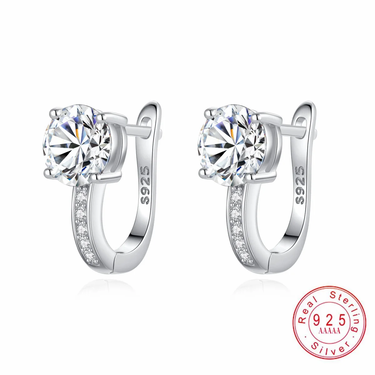 Серьги-кольца из стерлингового серебра 925 пробы с муассанитом 1 карат для женщин | Блестящие украшения Halo Accent
Серьги-кольца из стерлингового серебра 925 пробы с муассанитом 1 карат для женщин | Блестящие украшения Halo Accent