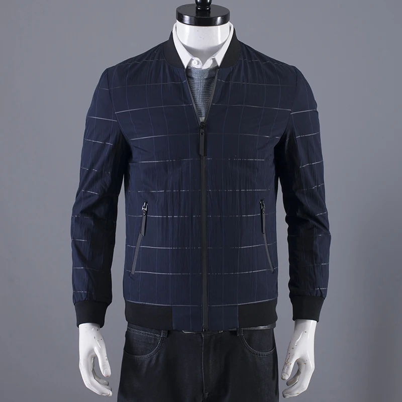 Men's Casual Plaid Jaet Baseball Collar Outerwear Faionable Youth Autumn Winter Coat Stand Fit Long Sve Zipper Closure
Men's Casual Plaid Jaet Baseball Collar Outerwear Faionable Youth Autumn Winter Coat Stand Fit Long Sve Zipper Closure