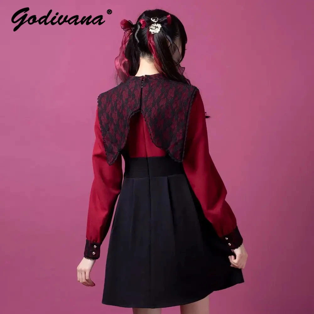 Japanese New Spring Lace Stitching Sailor Collar Slim High Waist Dress Girl Women's Long Sleeve JK Dresses
Japanese New Spring Lace Stitching Sailor Collar Slim High Waist Dress Girl Women's Long Sleeve JK Dresses