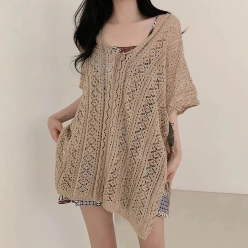 Women Pointelle Knitted Crochet Lace Tunic Top with Side Tie Blouse V-neck Pullover Bikini Cover Ups Summer Beach Boho Festival
Women Pointelle Knitted Crochet Lace Tunic Top with Side Tie Blouse V-neck Pullover Bikini Cover Ups Summer Beach Boho Festival