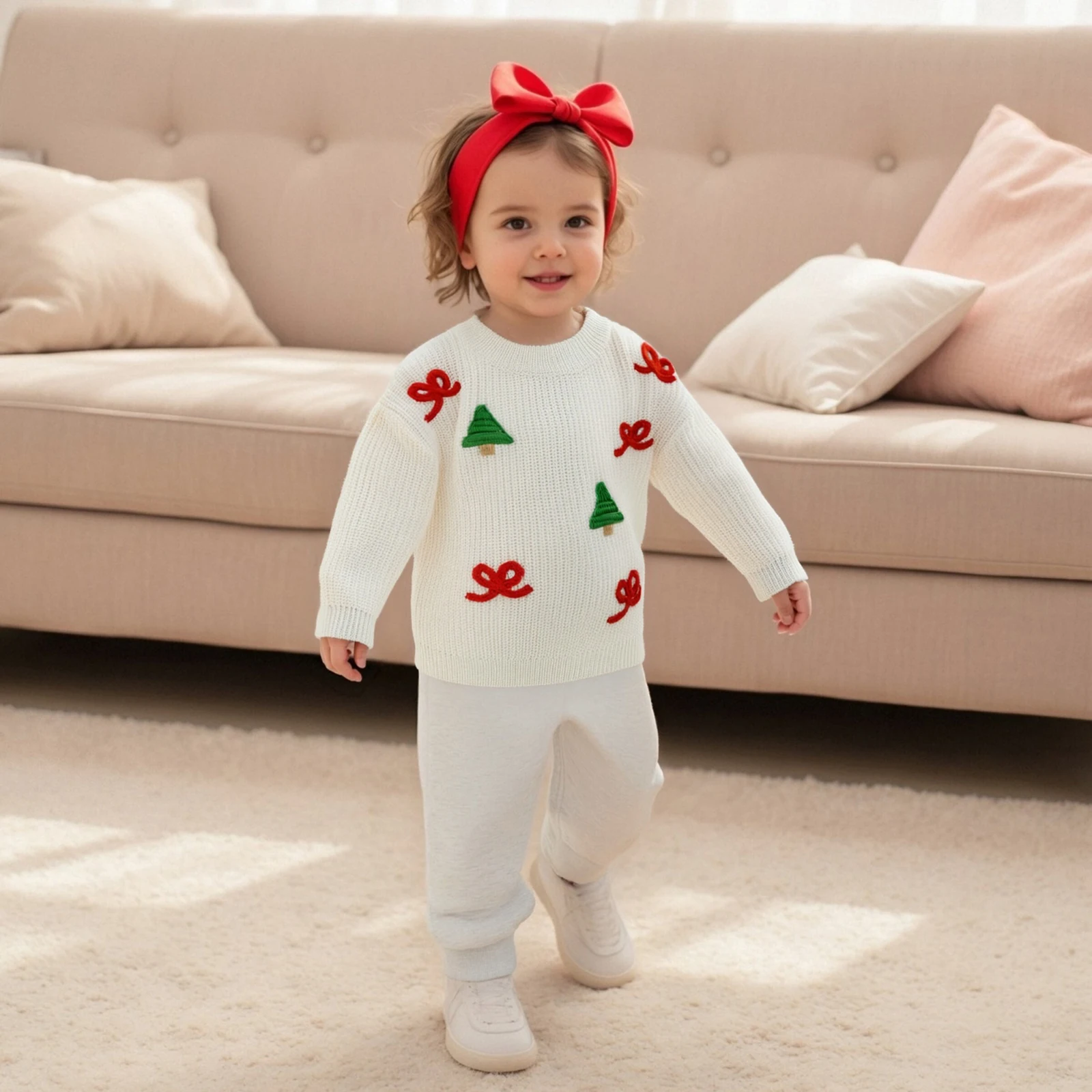 Toddler Baby Christmas Sweater Bow Christmas Tree Embroidered Ribbed Long Sleeve Knitted Tops Fall Winter Pullover Tops
Toddler Baby Christmas Sweater Bow Christmas Tree Embroidered Ribbed Long Sleeve Knitted Tops Fall Winter Pullover Tops