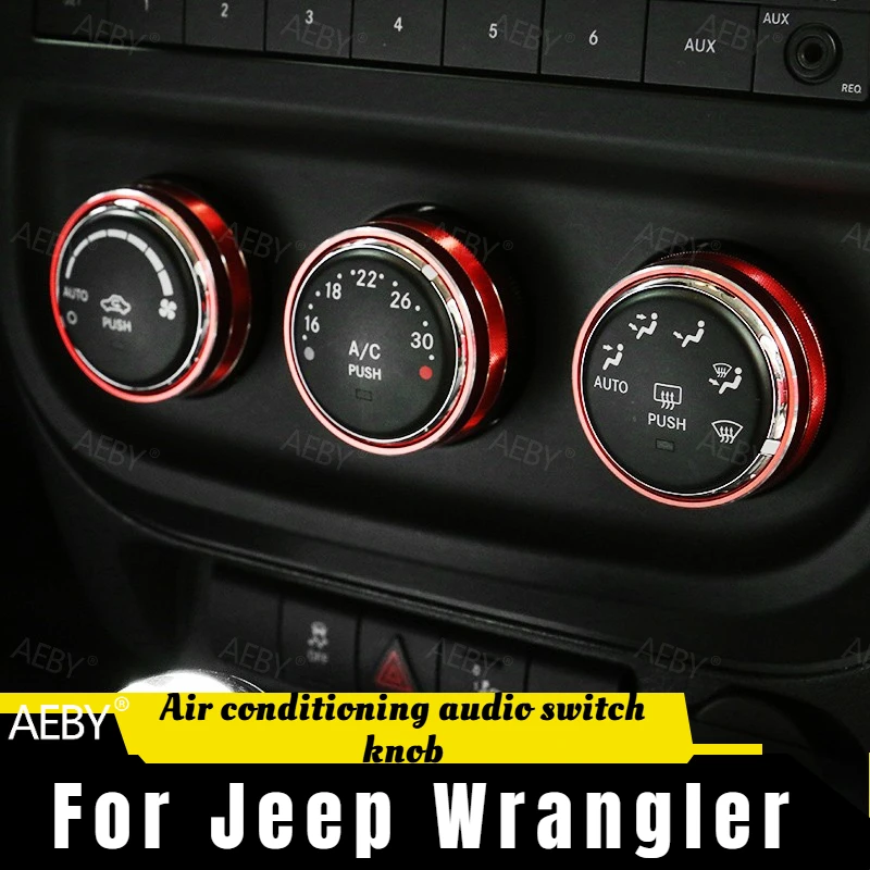 For Jeep Wrangler 2018-2023 Air conditioning CD switch knob cover decoration,Radio knob cover,Anti-scratch,interior accessories
For Jeep Wrangler 2018-2023 Air conditioning CD switch knob cover decoration,Radio knob cover,Anti-scratch,interior accessories