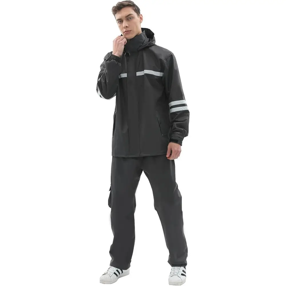 Durable Women's 2-Piece Reflective Rain Suit with Pants for Outdoor Use
Durable Women's 2-Piece Reflective Rain Suit with Pants for Outdoor Use