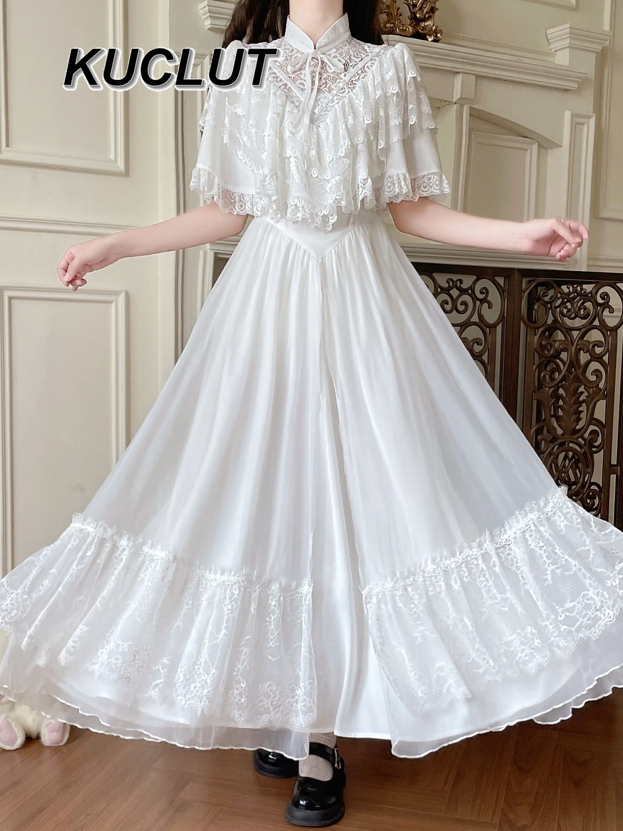 Solid Color Princess Lolita Style Women's Elegant Dresses Simple White Short Sleeve Casual Lace Summer Long Dress Femme
Solid Color Princess Lolita Style Women's Elegant Dresses Simple White Short Sleeve Casual Lace Summer Long Dress Femme