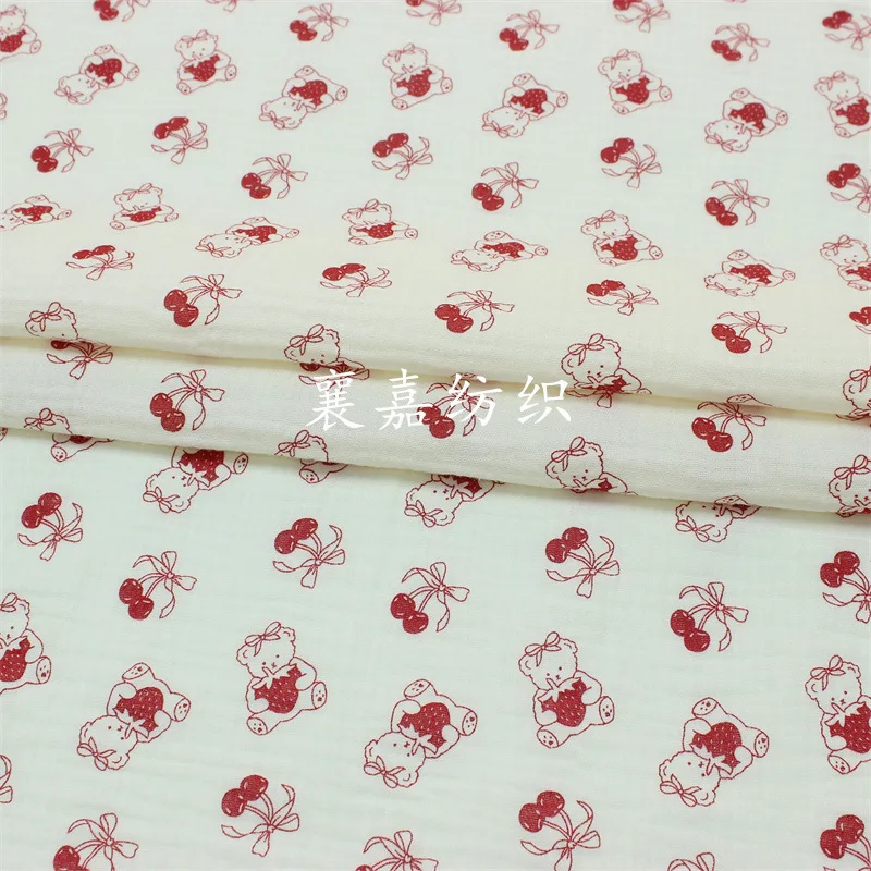 Double Cotton Crepe Cloth, Strawberry Bear, Pajamas, Loungewear, Baby Clothing Fabrics
Double Cotton Crepe Cloth, Strawberry Bear, Pajamas, Loungewear, Baby Clothing Fabrics