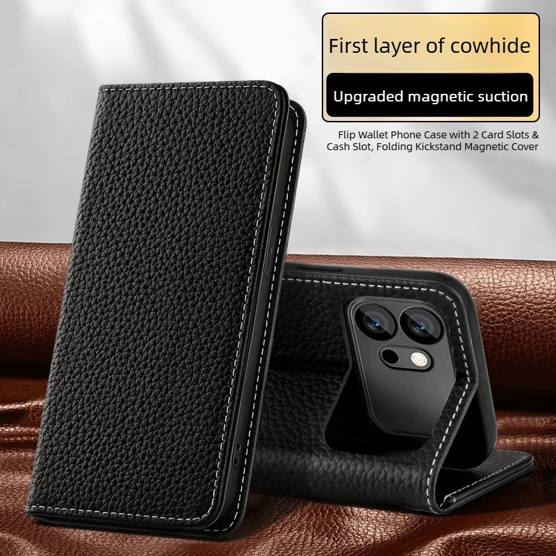 Genuine Leather Flip Wallet Phone Case for Honor 600 Pro Honor 600 Global Version with 2 Card Slots & Cash Slot, Magnetic Cover
Genuine Leather Flip Wallet Phone Case for Honor 600 Pro Honor 600 Global Version with 2 Card Slots & Cash Slot, Magnetic Cover