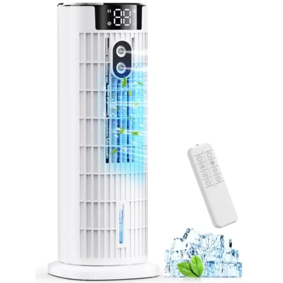 Portable Air Conditioners, 4 in 1 Evaporative Air Cooler, 1000ML Tower Fan with Remote, 3 Wind SpeedsandTurbo Mode, 2 Mist, 10H
Portable Air Conditioners, 4 in 1 Evaporative Air Cooler, 1000ML Tower Fan with Remote, 3 Wind SpeedsandTurbo Mode, 2 Mist, 10H