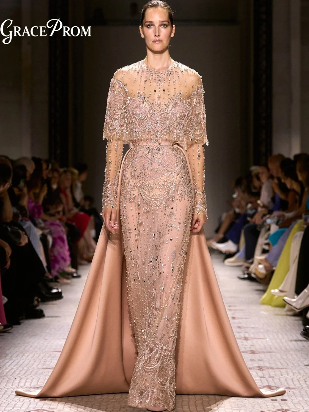 Exquisite Crystal Lace Evening Gown 2026 Sheer Cape Long Sleeve Party Dress High End Bridal Guest For Wedding Guests فساتين سهرة
Exquisite Crystal Lace Evening Gown 2026 Sheer Cape Long Sleeve Party Dress High End Bridal Guest For Wedding Guests فساتين سهرة