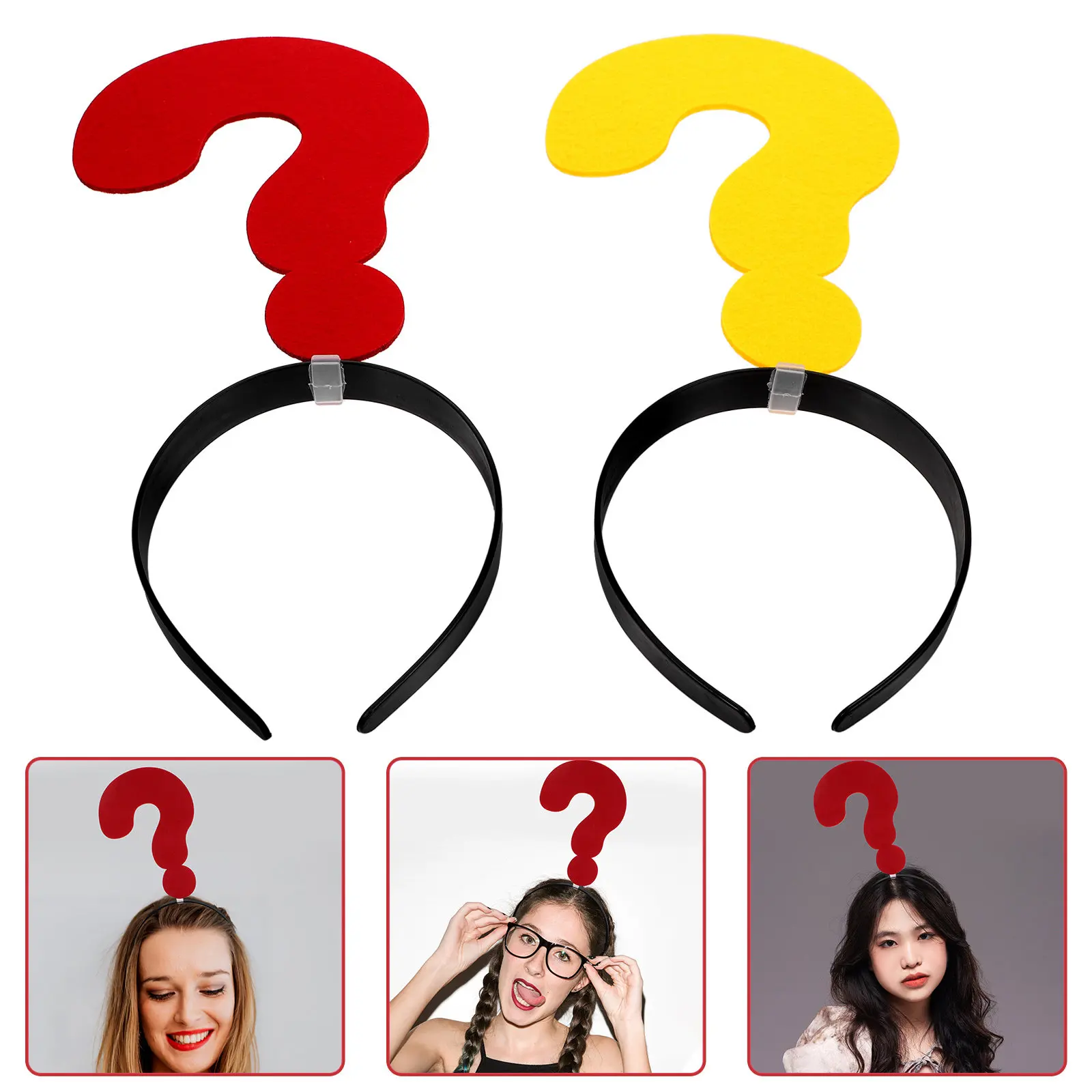 2Pcs Question Mark Shaped Headband Novelty Party Favors Hair Hoop Photo Prop for Weddings Birthdays Carnivals Festivals Fashion
2Pcs Question Mark Shaped Headband Novelty Party Favors Hair Hoop Photo Prop for Weddings Birthdays Carnivals Festivals Fashion