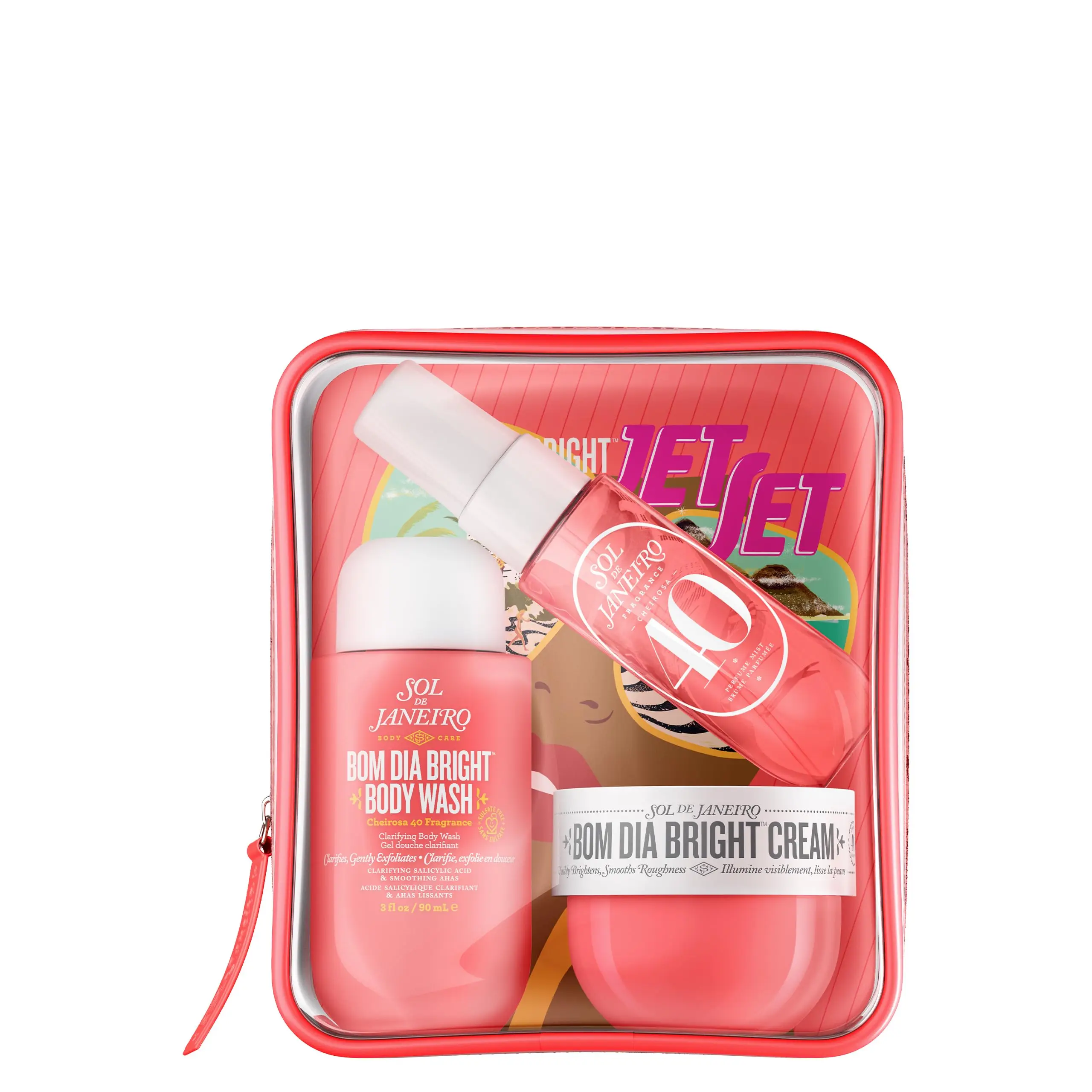 Sol de Janeiro Jet Set - Bright Cream, AHA BHA Wash & Cheirosa 40 Mist with Red Pouch, Ideal Gift
Sol de Janeiro Jet Set - Bright Cream, AHA BHA Wash & Cheirosa 40 Mist with Red Pouch, Ideal Gift