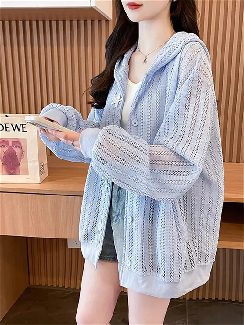 2025 New Women's Sun Protection Mesh Hollowed Knit Hooded Jacket | Loose Fit Thin UV-Blocking Lightweight Summer Spring Top G662
2025 New Women's Sun Protection Mesh Hollowed Knit Hooded Jacket | Loose Fit Thin UV-Blocking Lightweight Summer Spring Top G662