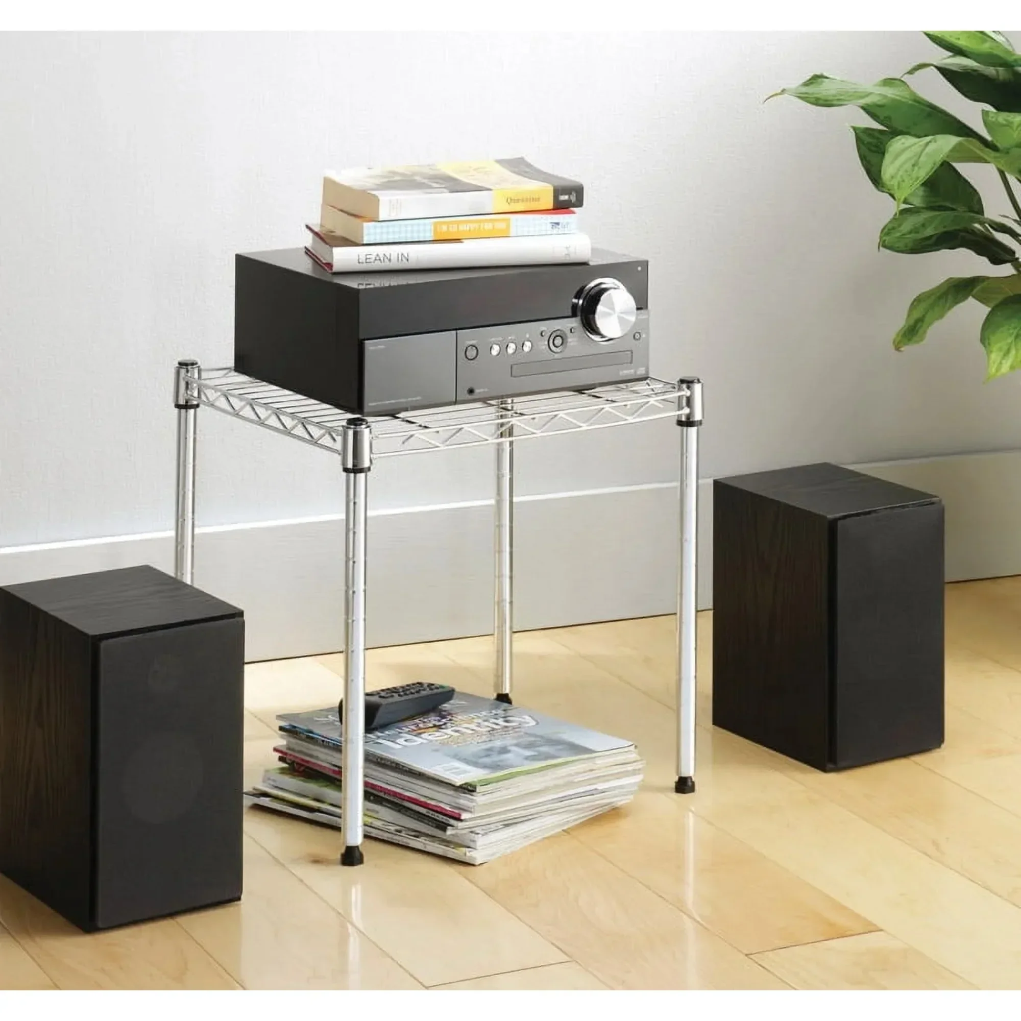 Space-Saving Stacking Shelf Organizer - Heavy-Duty Adjustable Rack for Garage, Kitchen Storage