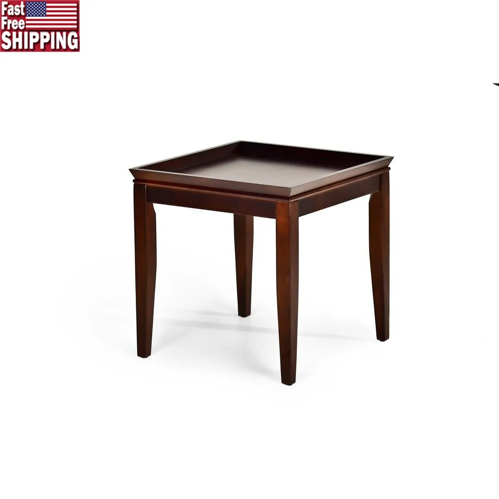 Traditional Square Wood End Table Multifunctional Accent Table with Raised Edges Living Room Indoor Use Cherry Finish
Traditional Square Wood End Table Multifunctional Accent Table with Raised Edges Living Room Indoor Use Cherry Finish