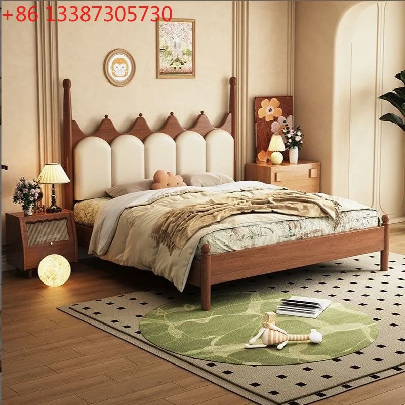 French retro solid wood bed crown master bedroom small apartment soft bag American French wedding bed
French retro solid wood bed crown master bedroom small apartment soft bag American French wedding bed