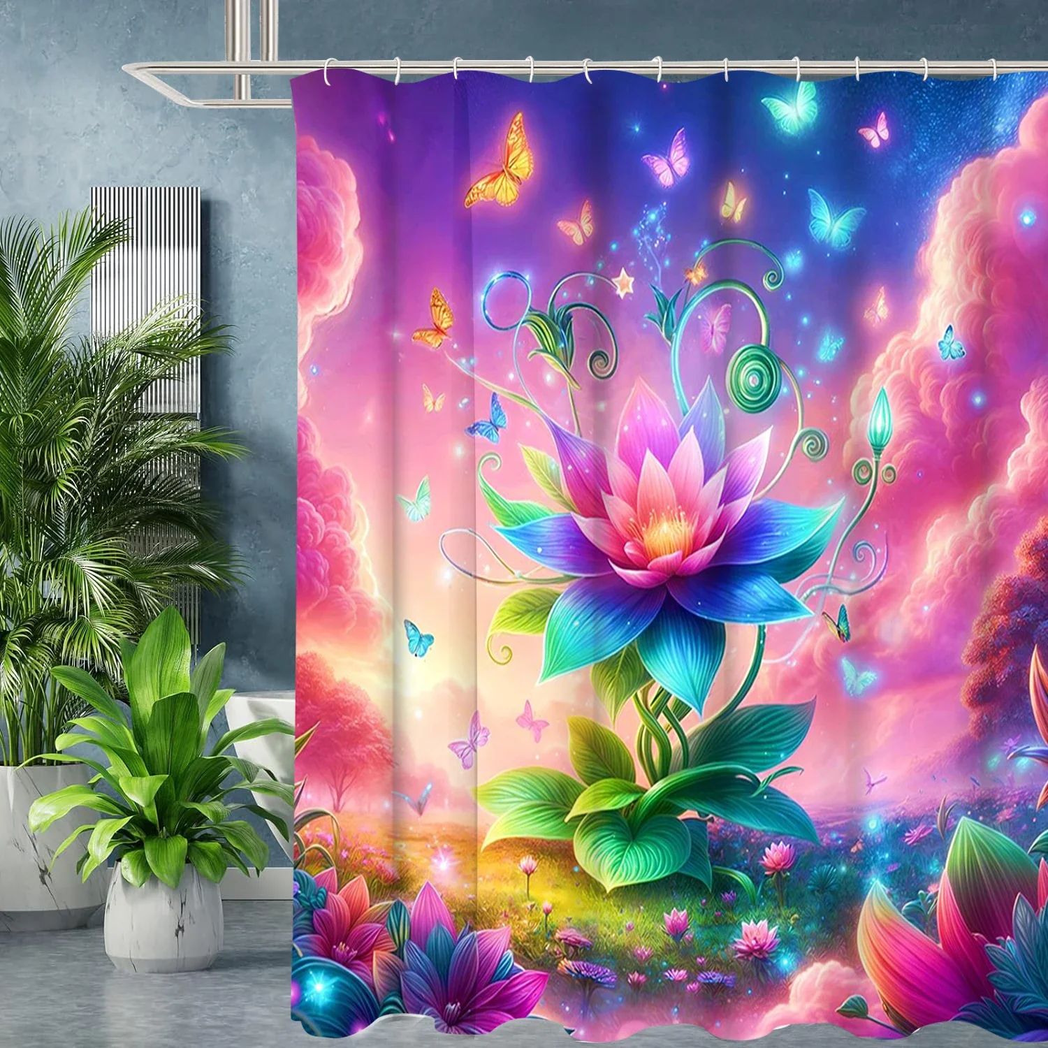 Фэнтезийная цветочная занавеска для купания с буквами для ванной комнаты, водонепроницаемая занавеска для душа с 12 крючками, рыбками, домашний деко
Фэнтезийная цветочная занавеска для купания с буквами для ванной комнаты, водонепроницаемая занавеска для душа с 12 крючками, рыбками, домашний деко