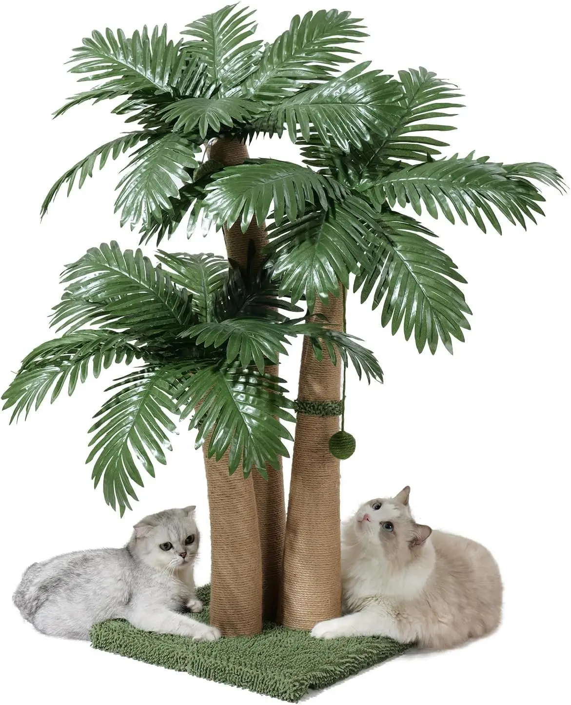 40" Tall Cat Scratching Post, Palm Tree Design with 8 Balls, Natural Sisal, Multi-Combinable
40" Tall Cat Scratching Post, Palm Tree Design with 8 Balls, Natural Sisal, Multi-Combinable