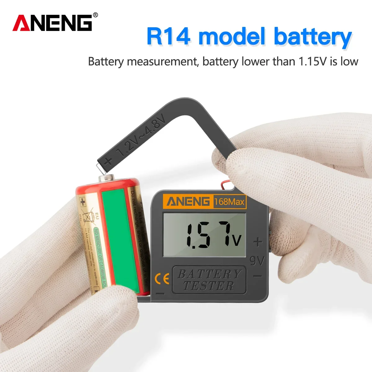 ANENG 168MAX Portable Battery Voltage Checker High Accuracy Battery Tester for Daily Battery Maintenance and Replacement Tool
ANENG 168MAX Portable Battery Voltage Checker High Accuracy Battery Tester for Daily Battery Maintenance and Replacement Tool