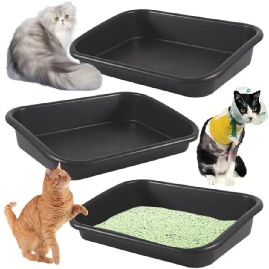 3 Pcs Low Entry Senior Cat Litter Box, Extra Large Size Pet Litter Box Low Entry Open Top Cat Litter Box for Kitten Frail Handi
3 Pcs Low Entry Senior Cat Litter Box, Extra Large Size Pet Litter Box Low Entry Open Top Cat Litter Box for Kitten Frail Handi